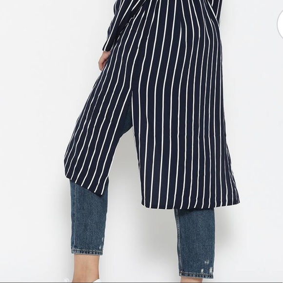 Button up pinstripe navy duster - Picture 3 of 10